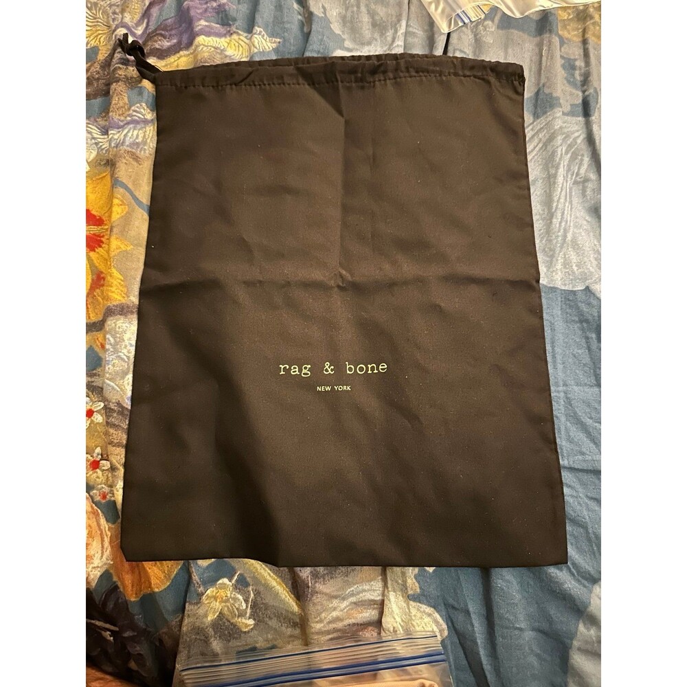 Rag & Bone Black Dust Bag Drawstring Pouch 16 x 12 in
